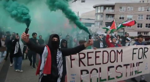 A pro-Palestine demo in Vancouver